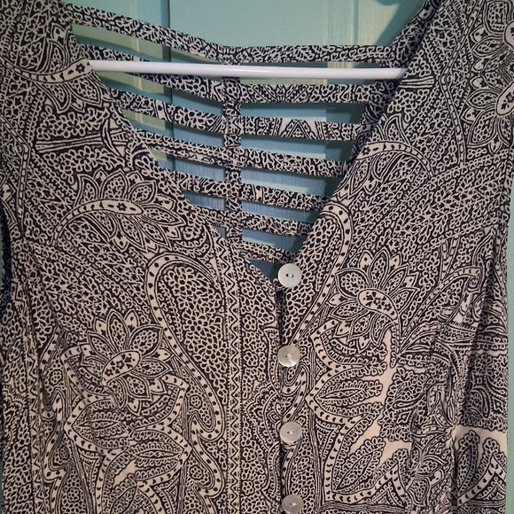 JBS 100% Rayon Boho Button Front Maxi Dress With Cutout Back - Picture 6 of 15